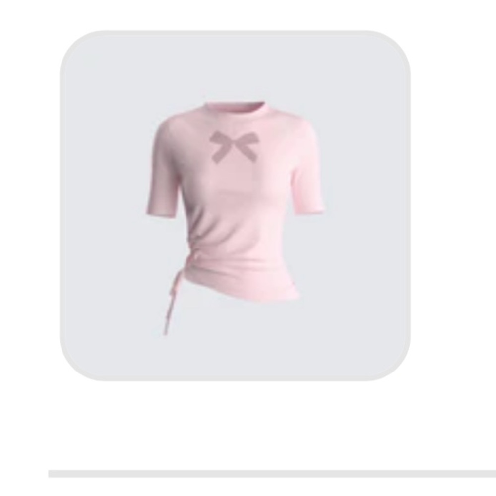 Finesse Light Pink Bow Accent Top
